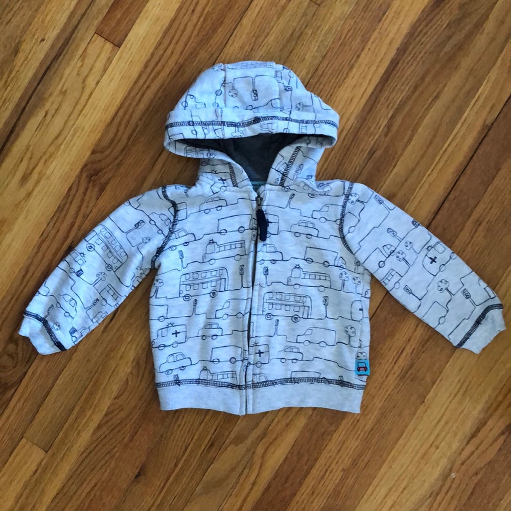 F&F | heather gray cars hoodie | 12-18 months
